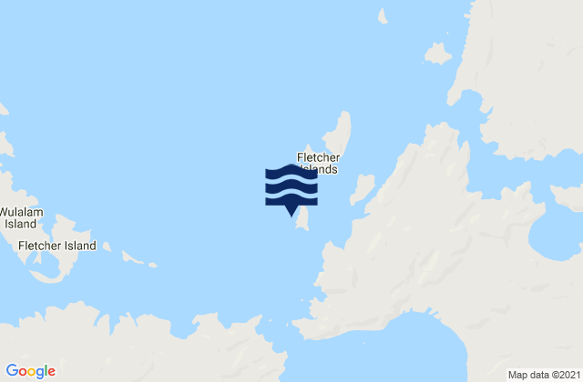 Mapa da tábua de marés em Shale Island, Australia