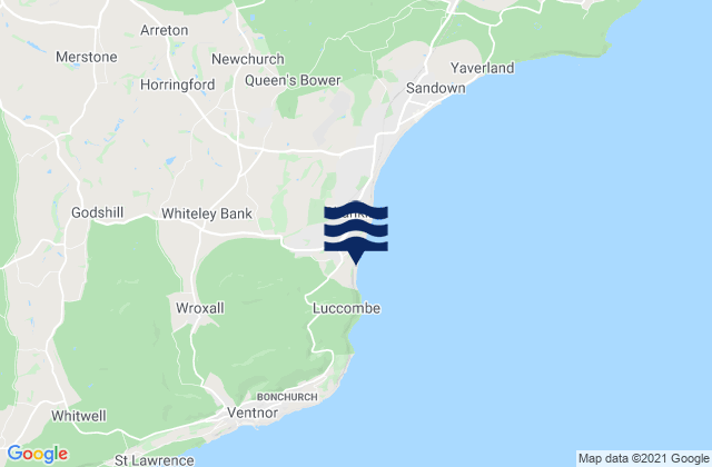 Mapa da tábua de marés em Shanklin, United Kingdom
