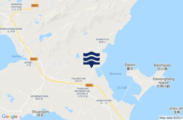 Mapa da tábua de marés em Shanwei Shi, China