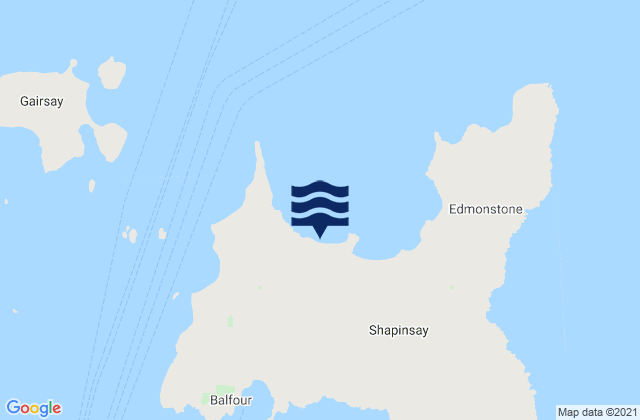 Mapa da tábua de marés em Shapinsay, United Kingdom