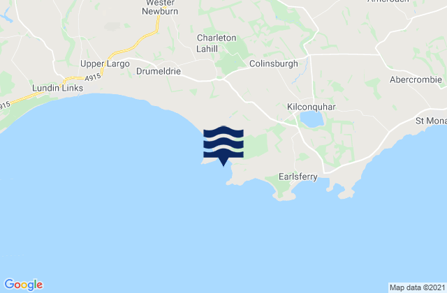 Mapa da tábua de marés em Shell Bay Beach, United Kingdom