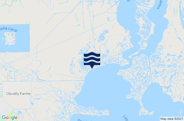 Mapa da tábua de marés em Shell Beach, United States