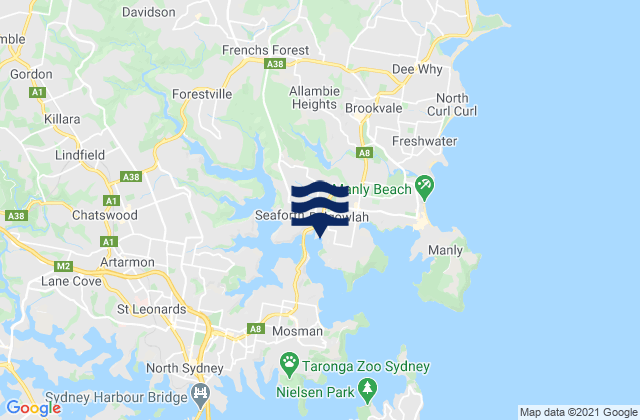 Mapa da tábua de marés em Shell Cove, Australia