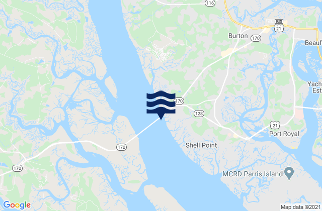 Mapa da tábua de marés em Shell Point (Hwy. 170 Bridge), United States