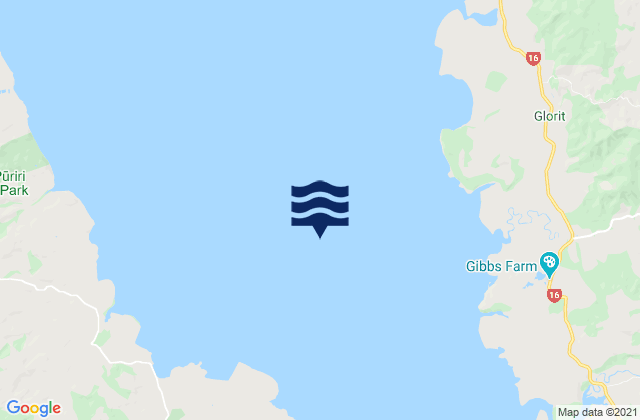 Mapa da tábua de marés em Shelly Beach Light, New Zealand
