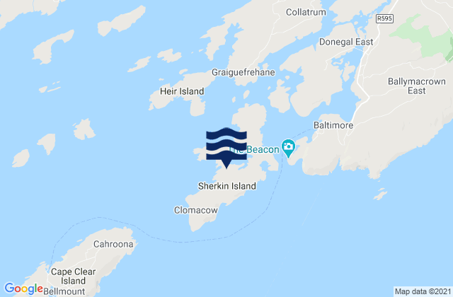Mapa da tábua de marés em Sherkin Island, Ireland