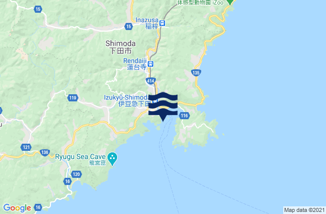 Mapa da tábua de marés em Shimoda Ko, Japan