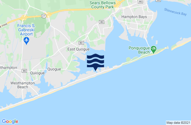Mapa da tábua de marés em Shinnecock Bay, United States