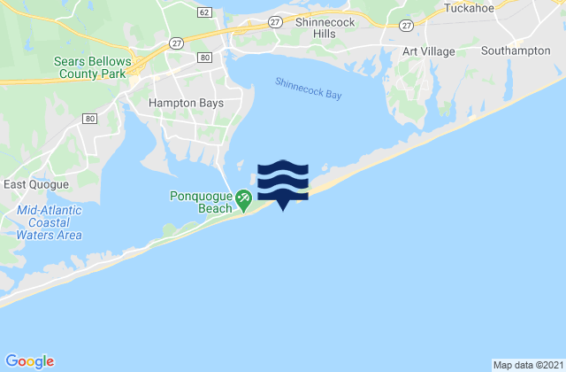 Mapa da tábua de marés em Shinnecock Inlet (ocean), United States