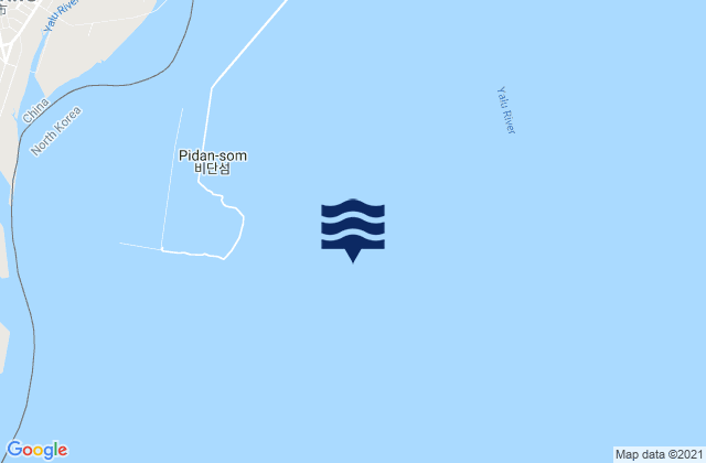 Mapa da tábua de marés em Shinto Islands, North Korea