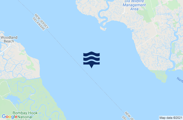 Mapa da tábua de marés em Ship John Shoal, United States