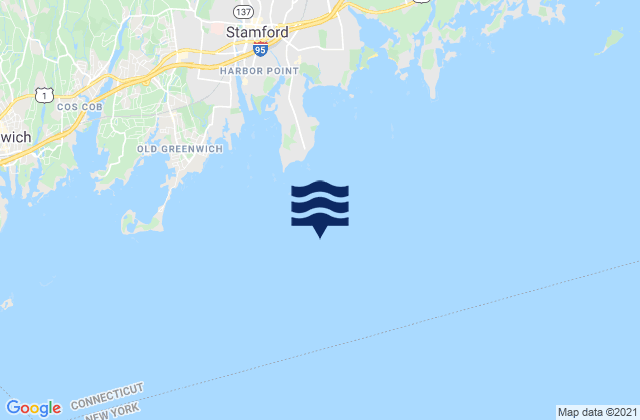 Mapa da tábua de marés em Shippan Point 1.3 miles SSE of, United States