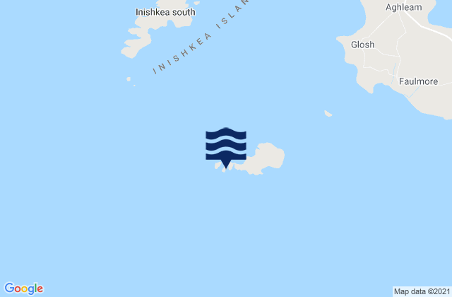 Mapa da tábua de marés em Shiraghy Island, Ireland