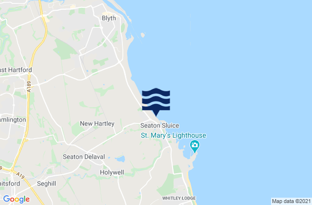 Mapa da tábua de marés em Shiremoor, United Kingdom