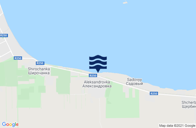 Mapa da tábua de marés em Shirochanka, Russia