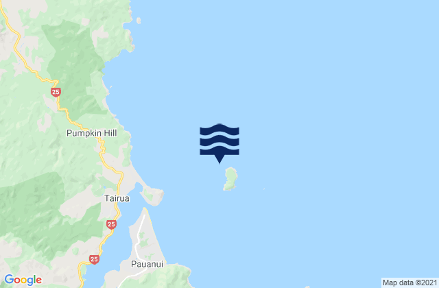 Mapa da tábua de marés em Shoe Island (Motuhoa), New Zealand