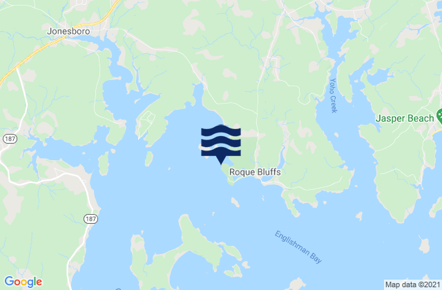Mapa da tábua de marés em Shoppee Point (Englishman Bay), United States