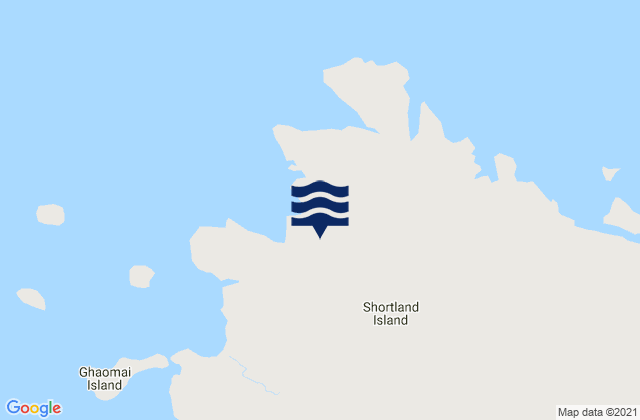 Mapa da tábua de marés em Shortland Island, Papua New Guinea