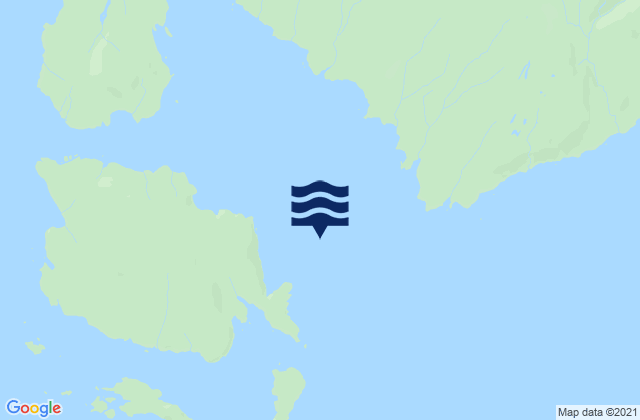 Mapa da tábua de marés em Shrubby Island east of, United States
