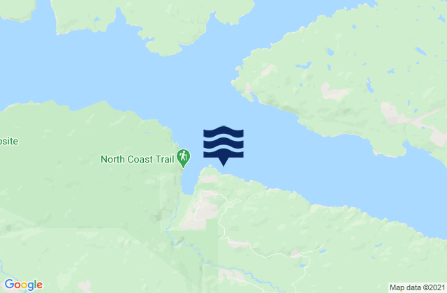 Mapa da tábua de marés em Shushartie Bay, Canada