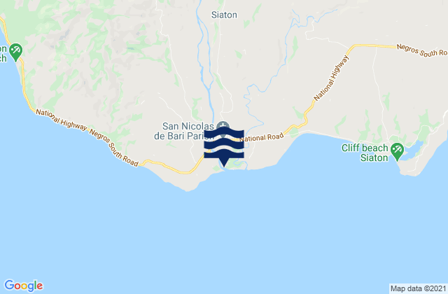 Mapa da tábua de marés em Siaton, Philippines