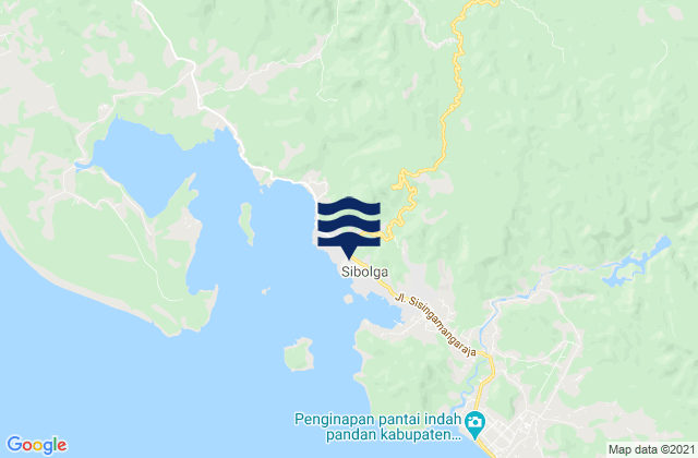 Mapa da tábua de marés em Sibolga, Indonesia
