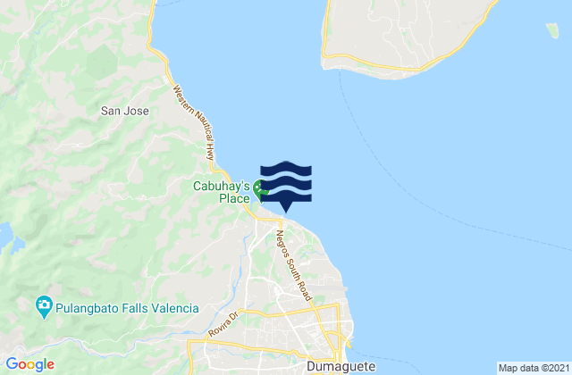 Mapa da tábua de marés em Sibulan, Philippines