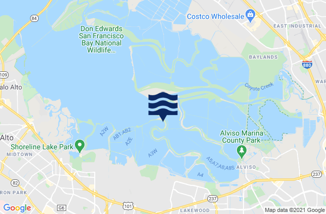 Mapa da tábua de marés em Siesta, United States