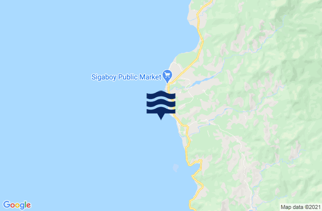 Mapa da tábua de marés em Sigaboy Island, Philippines