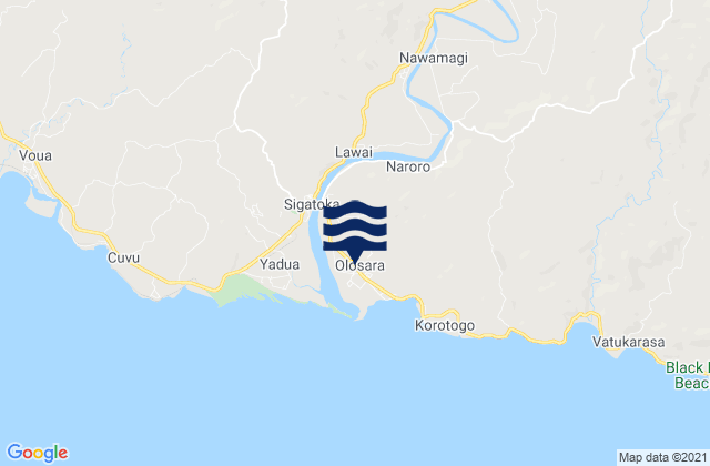 Mapa da tábua de marés em Sigatoka, Fiji