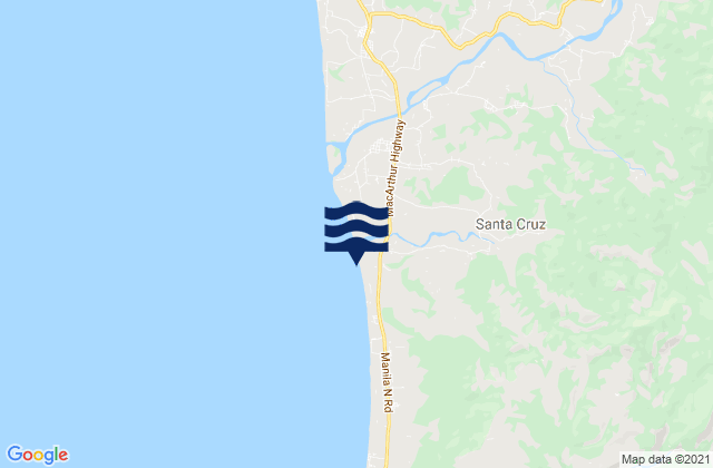 Mapa da tábua de marés em Sigay, Philippines