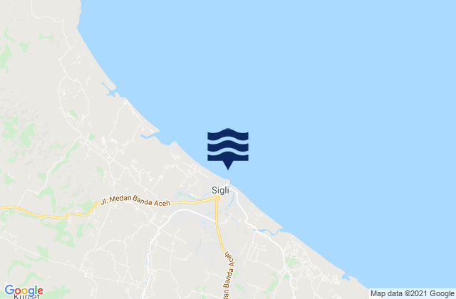 Mapa da tábua de marés em Sigli, Indonesia