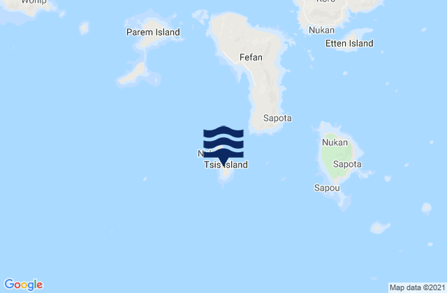 Mapa da tábua de marés em Siis Municipality, Micronesia