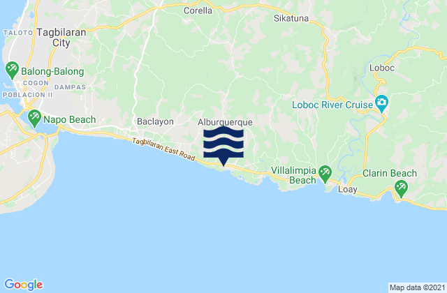 Mapa da tábua de marés em Sikatuna, Philippines