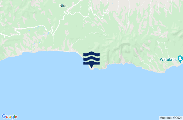 Mapa da tábua de marés em Sikka, Indonesia