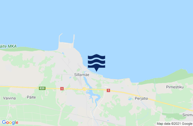 Mapa da tábua de marés em Sillamäe, Estonia