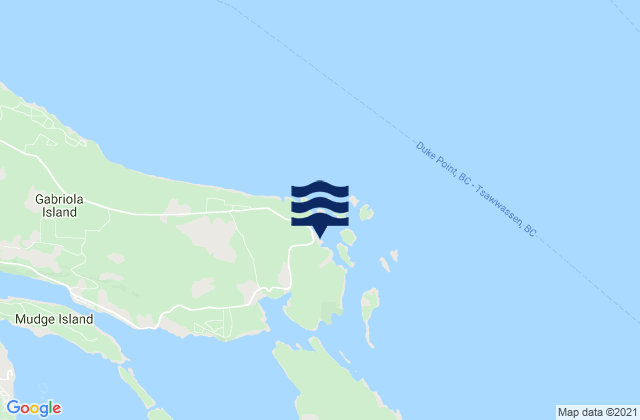 Mapa da tábua de marés em Silva Bay, Canada