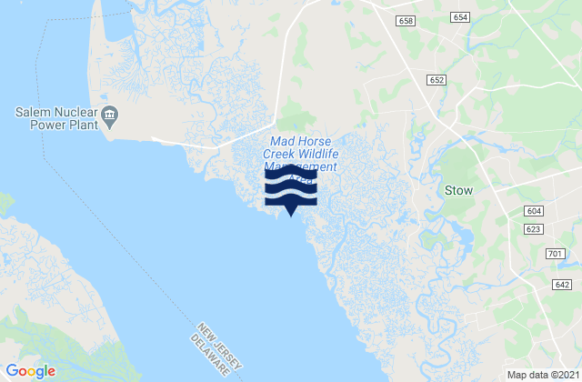 Mapa da tábua de marés em Silver Lake Fork N J, United States
