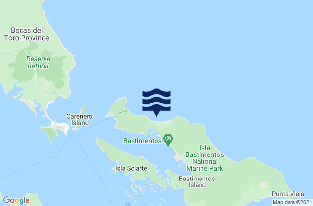 Mapa da tábua de marés em Silverbacks, Panama