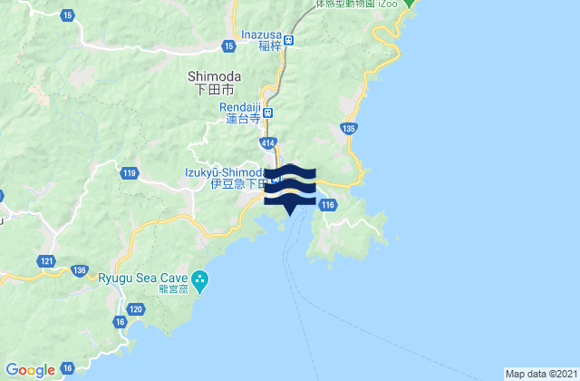 Mapa da tábua de marés em Simoda, Japan