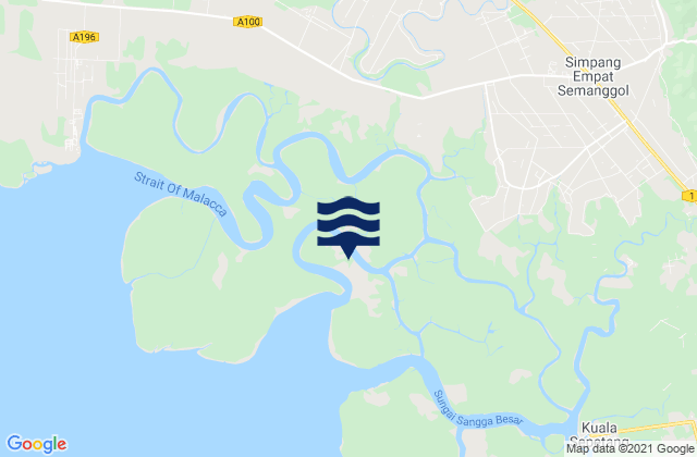 Mapa da tábua de marés em Simpang Empat, Malaysia