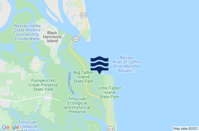 Mapa da tábua de marés em Simpson Creek, United States