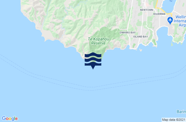 Mapa da tábua de marés em Sinclair Head, New Zealand
