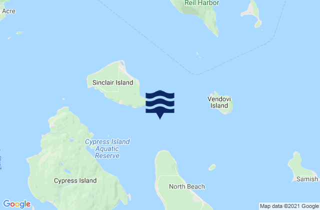 Mapa da tábua de marés em Sinclair Island Light 0.6 mile SE of, United States