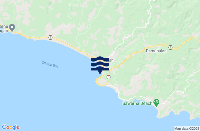 Mapa da tábua de marés em Sindanglaut, Indonesia
