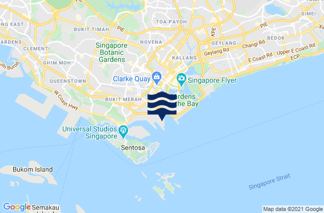 Mapa da tábua de marés em Singapore (Victoria Dock), Singapore