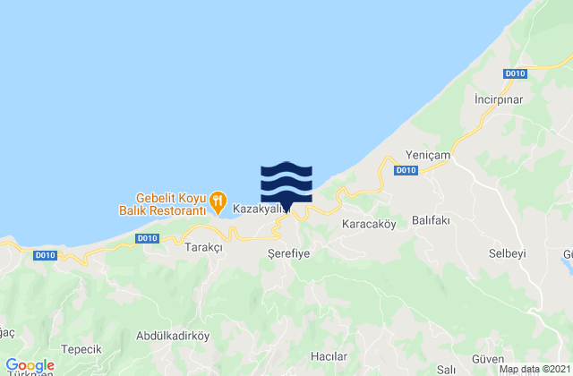 Mapa da tábua de marés em Sinop, Turkey