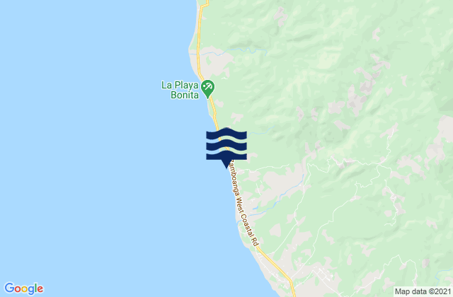 Mapa da tábua de marés em Sinubong, Philippines