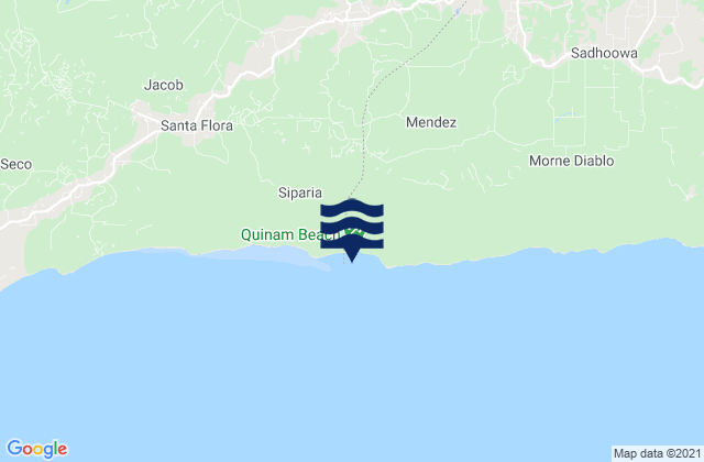 Mapa da tábua de marés em Siparia, Trinidad and Tobago