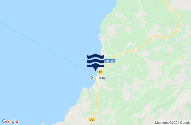 Mapa da tábua de marés em Sipitang (Brunei Bay), Malaysia
